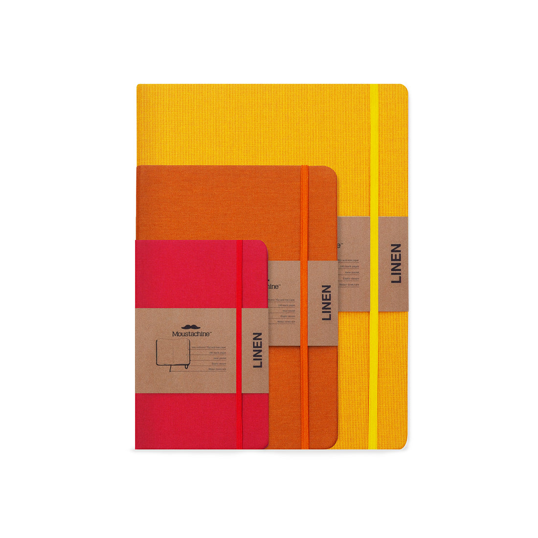 3-Notebook Set Yellows and Reds Blank Large, Medium, and Pocket
