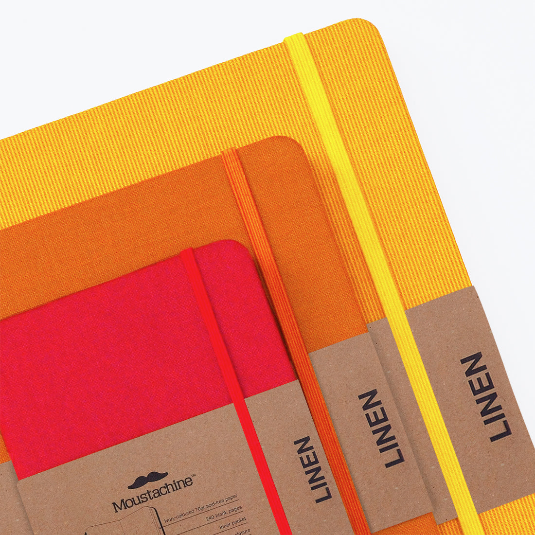3-Notebook Set Yellows and Reds Blank Large, Medium, and Pocket