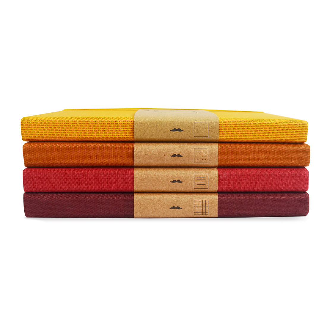 4-Notebook Set Yellows and Reds Blank Medium