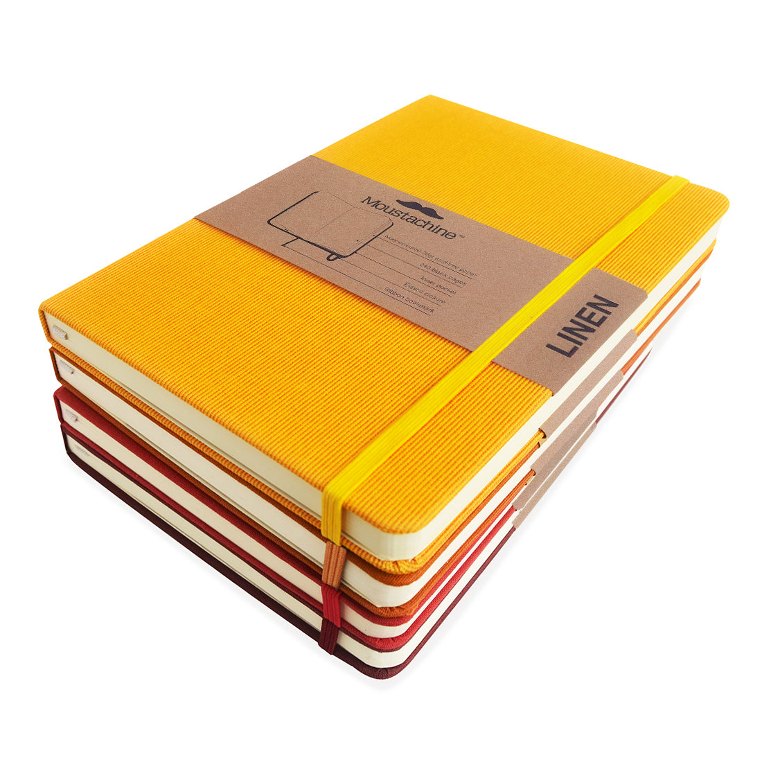 4-Notebook Set Yellows and Reds Blank Medium