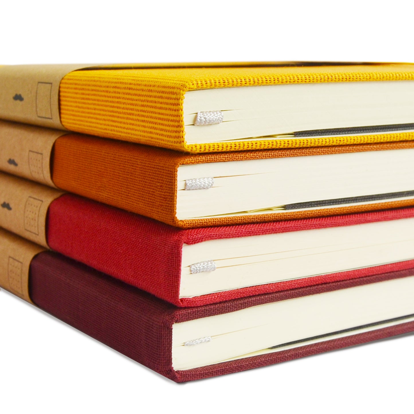 4-Notebook Set Yellows and Reds Blank Medium